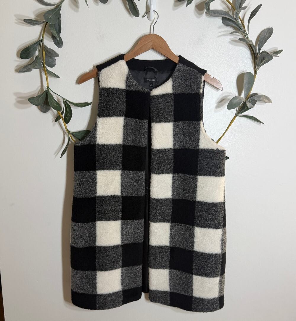 Talbots Plaid Vest